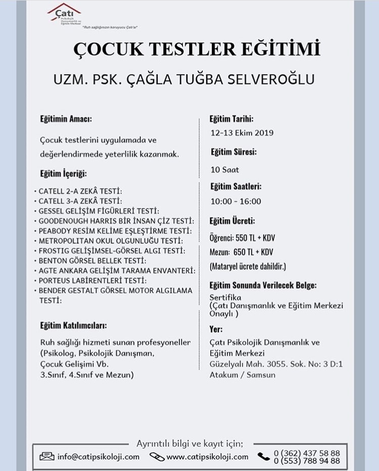 Çocuk Testler Eğitimi